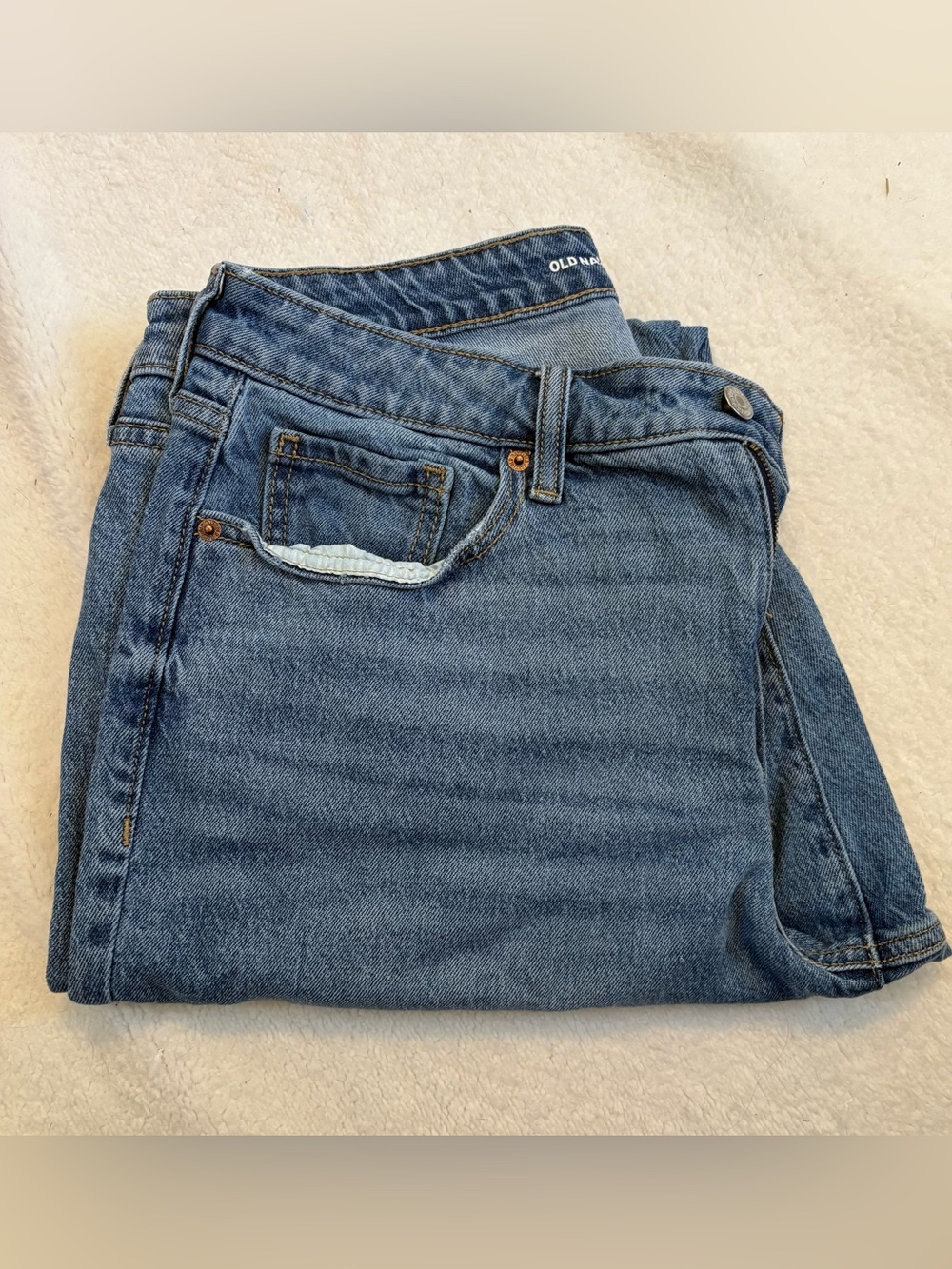 Old Navy Women's Medium Blue Straight-Leg Jeans